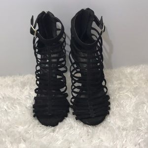 Black cage heels
